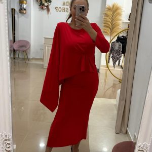 Vestido Capa Rojo