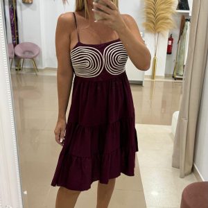 Vestido Corto Mariana Burdeos
