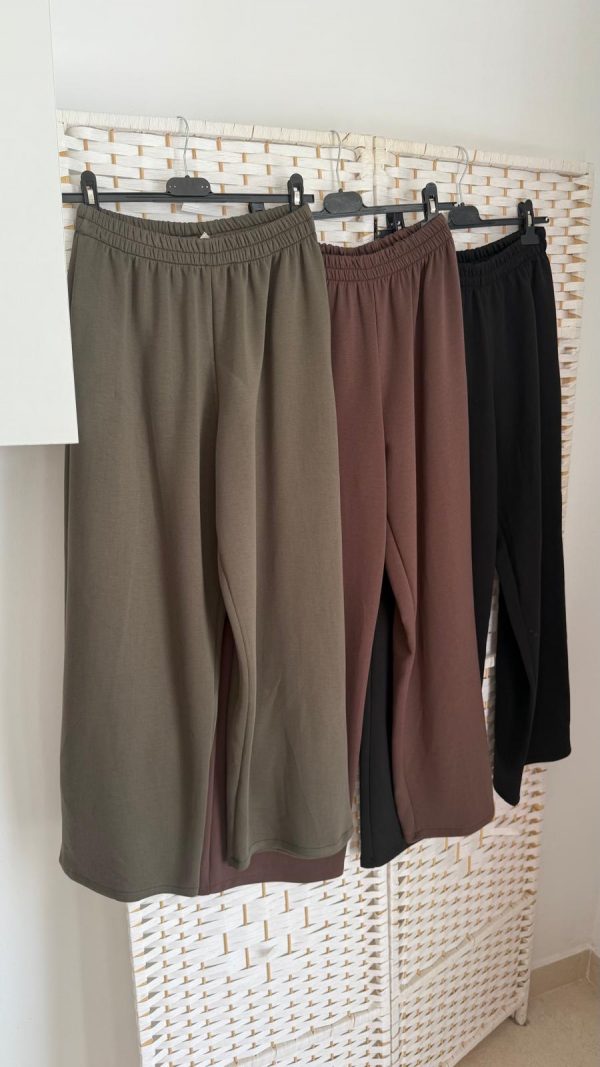 Pantalón Ancho Sport 3 Colores ( Marrón, Negro Y Verde Kaki)