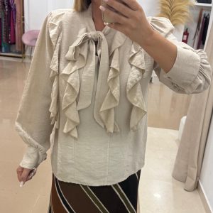 Blusa Volantes Beige