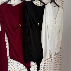 Body Broche 3 Colores ( Blanco, Burdeos y Negro)