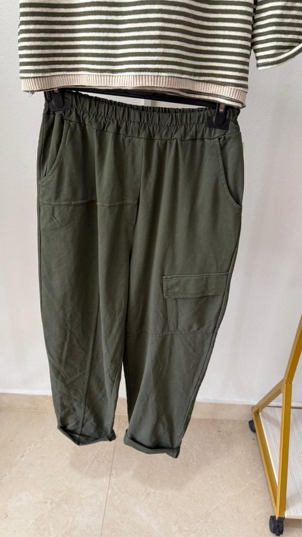 Pantalón Sport Bolsillo 3 Colores ( Berenjena, Marrón y Verde Kaki)