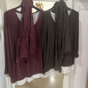 Jerseys Con Pañuelo 2 Colores ( Burdeos Y Marrón)