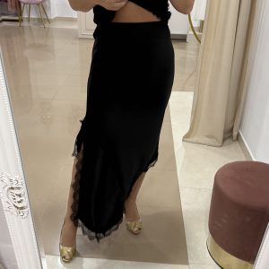 Falda Satinada Negra