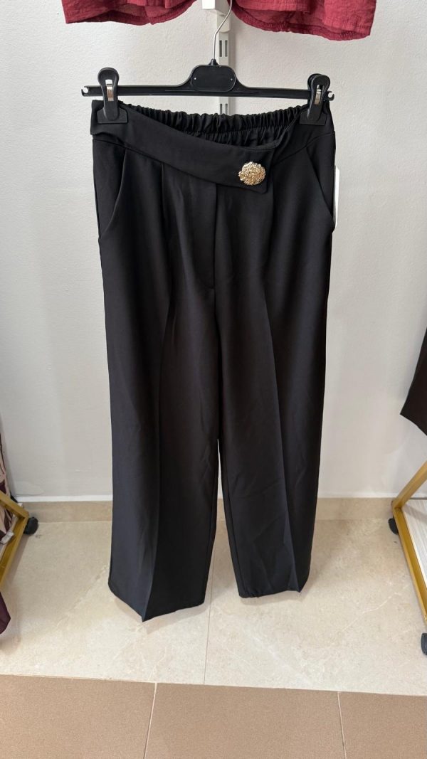 Pantalón Broche 3 Colores ( Burdeos, Marrón Y Negro)