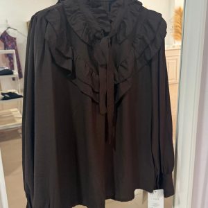 Blusa Volantes 2 Colores ( Burdeos Y Marrón)