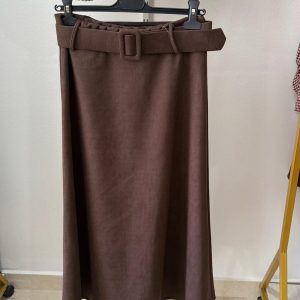 Falda De Antelina 2 Colores ( Burdeos Y Marrón)