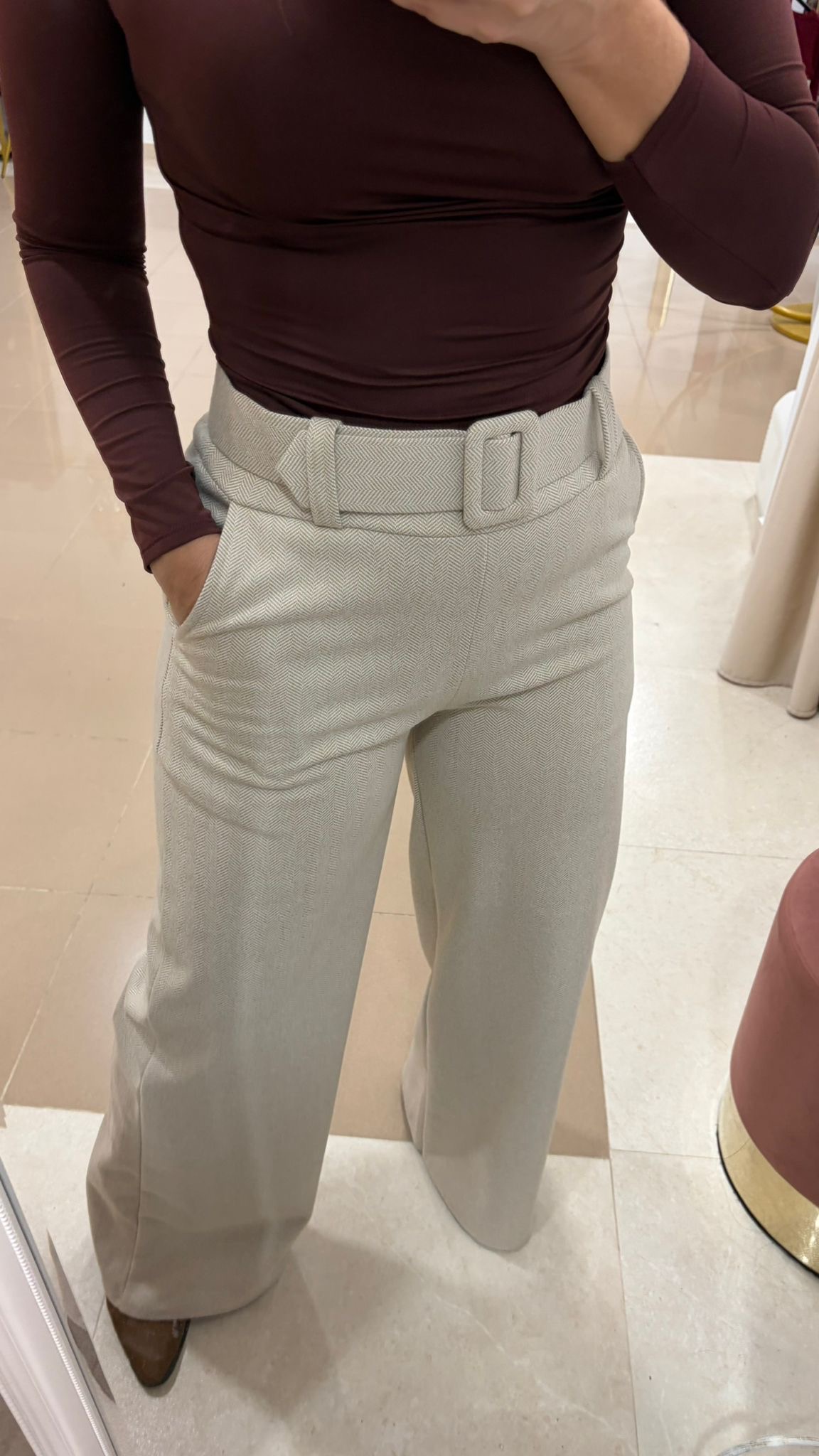 Pantalón De Paño Cuatro Colores ( Gris, Burdeos, Marrón y Beige)