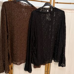 Blusa De Encaje Curvy 2 Colores ( Marrón y Negra)