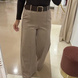 Pantalón De Paño Beige
