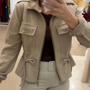 Cazadora De Paño Dos Colores ( Beige y Marrón)