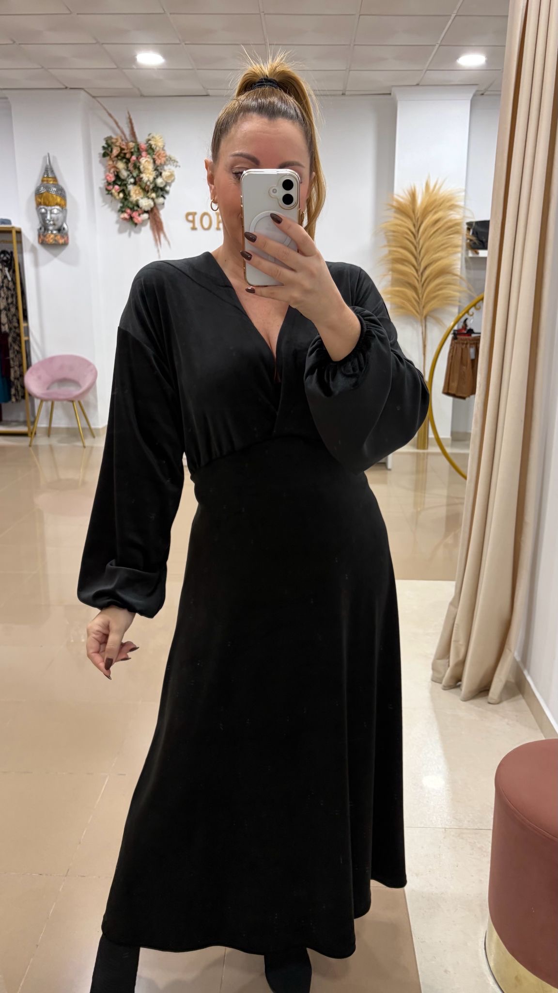 Vestido Terciopelo Curvy Negro