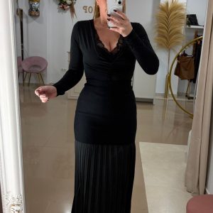 Falda Combinada Plisada