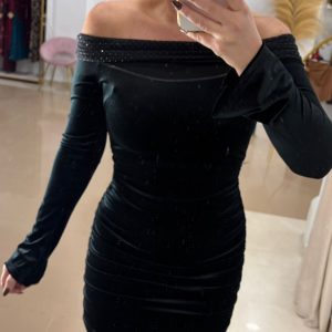 Vestido Terciopelo Bardot