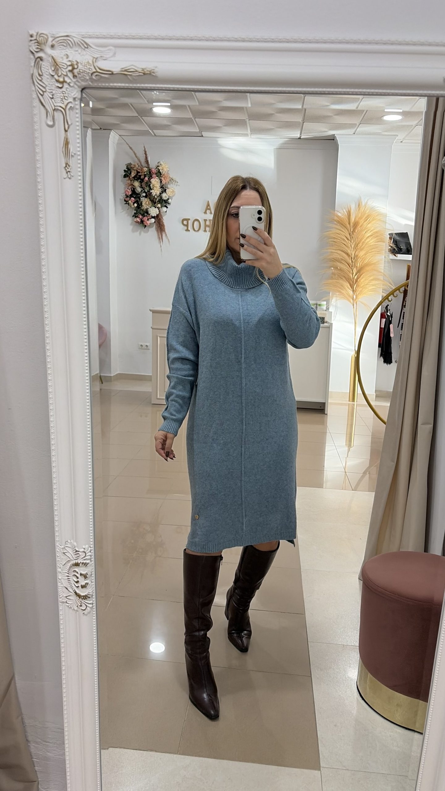 Vestido Punto azul