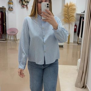 Blusa Cuadros Azul