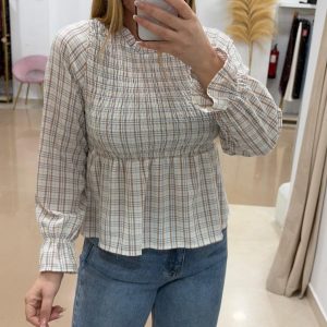 Blusa Peplum Nido De Abeja