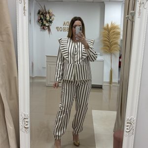 Traje Curvy Rayas bombacho negro