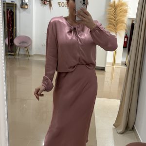 Falda satinada Rosa Tostada