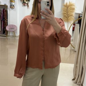 Blusa Satén coral